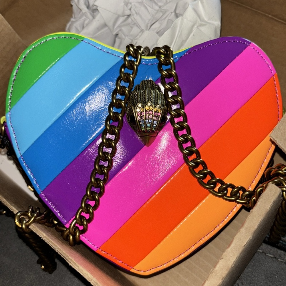 Kurt Geiger Red and Pink Crossbody Bag details  16 pics new never worn. 6W 6H 2D - Picture 4 of 16